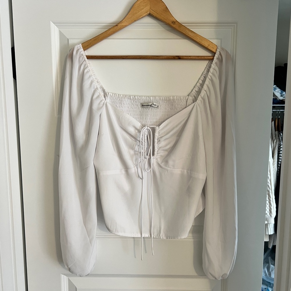 Abercrombie Smocked Back Tie Front Blouse